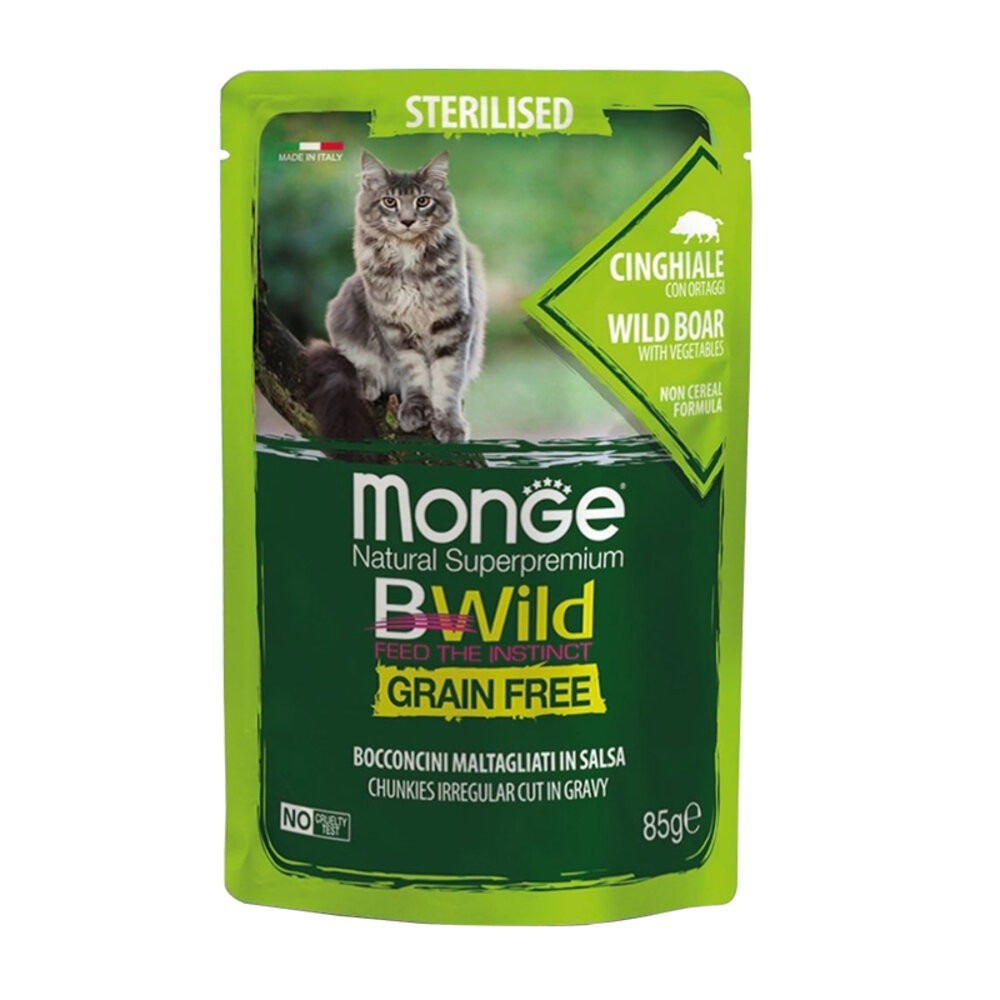 【旺生活】瑪恩吉 Monge 真野無榖主食貓餐包 85g 螺旋藻 木寡糖 貓補水 濕糧 貓餐包-規格圖5