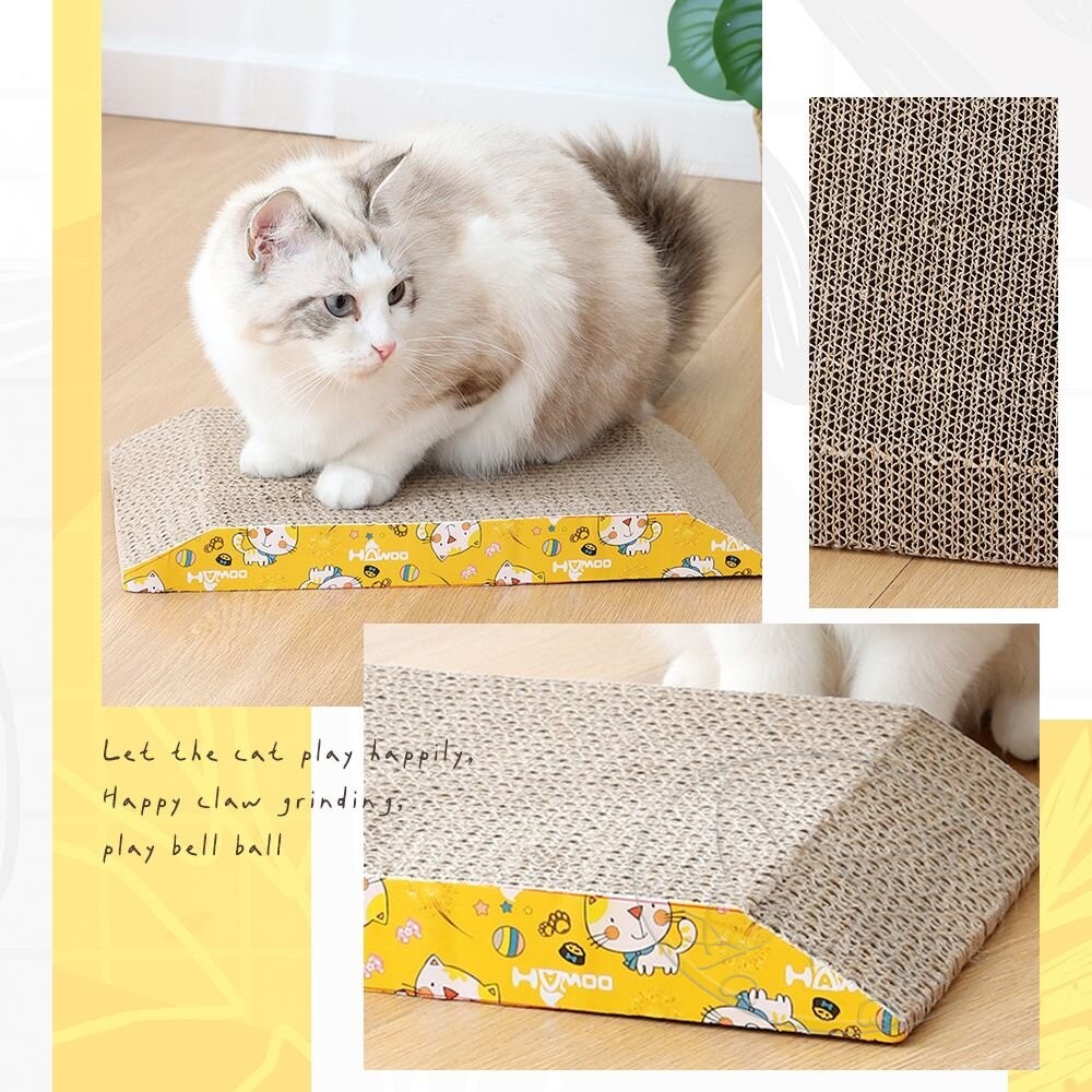 【旺生活】梯型/梯形 瓦愣紙貓抓板  貓玩具 貓抓板 瓦楞紙 貓咪用品 磨爪器 磨爪板 貓用品-細節圖5