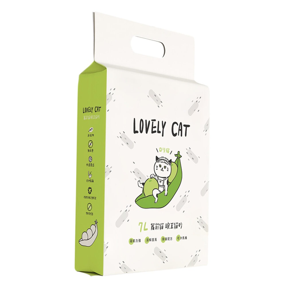 【WangLife】LOVELY CAT 蘿莉貓豌豆貓砂 7L (4入/箱) 豆腐貓砂 可自然分解 可食用-規格圖9