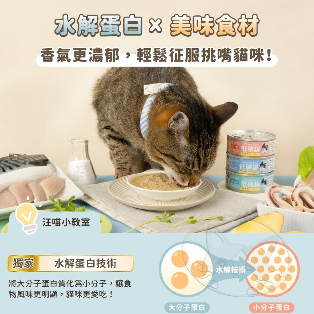 【旺生活】汪喵星球 貓咪低磷低蛋白主食罐 80g 低磷罐  主食罐 低磷主食罐 腎貓 腎貓主食-細節圖6