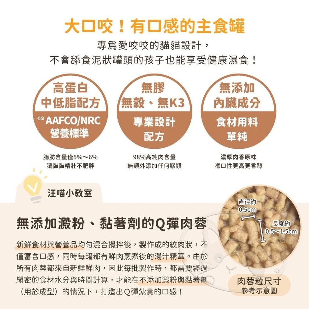 【旺生活】汪喵星球 98%咬咬肉蓉主食罐 80G 24入/箱 無膠罐 營養罐 貓罐 貓主食 肉蓉罐-細節圖5