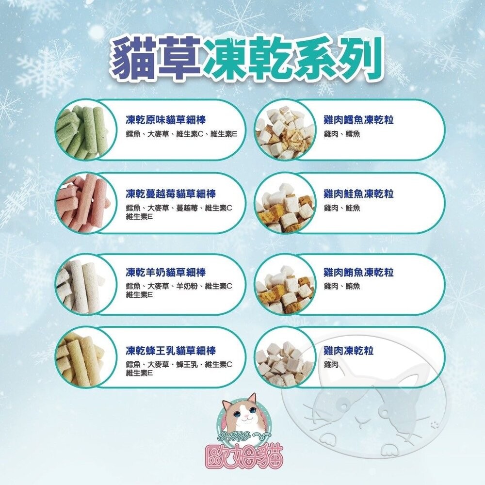 【旺生活】歐姆貓OMO 凍乾貓草細棒 貓零食 貓點心 貓草零食 貓凍乾 貓草凍乾 貓咪零食-細節圖6