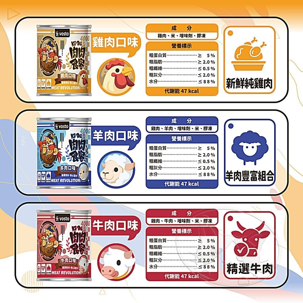 【旺生活】VOSTO肉肉食客狗罐頭 400g/12罐入 大狗罐 犬用罐頭 狗罐頭 狗狗罐 肉肉食客狗罐-細節圖7