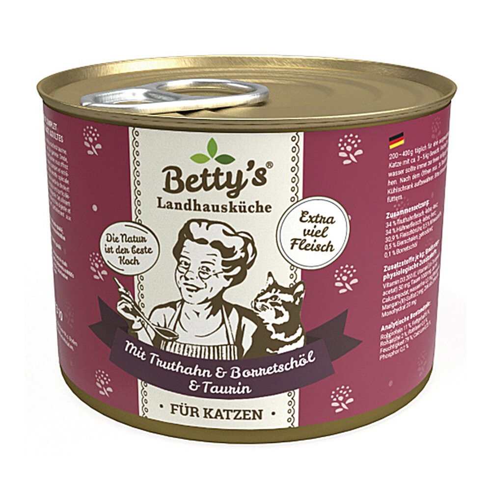 【旺生活】Betty’s 蓓蒂奶奶 貓咪無穀主食罐 6入/整箱 貓主食罐 200g 400g 貓罐-規格圖10