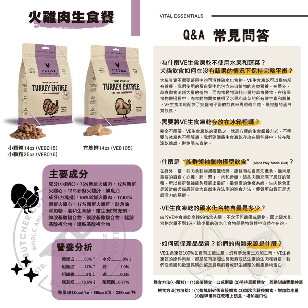 【旺生活】VITAL VE唯一 凍乾鮮肉犬用生食餐 試吃包 冷凍乾燥主食 顆粒/方塊肉餅 狗飼料 凍乾-細節圖9
