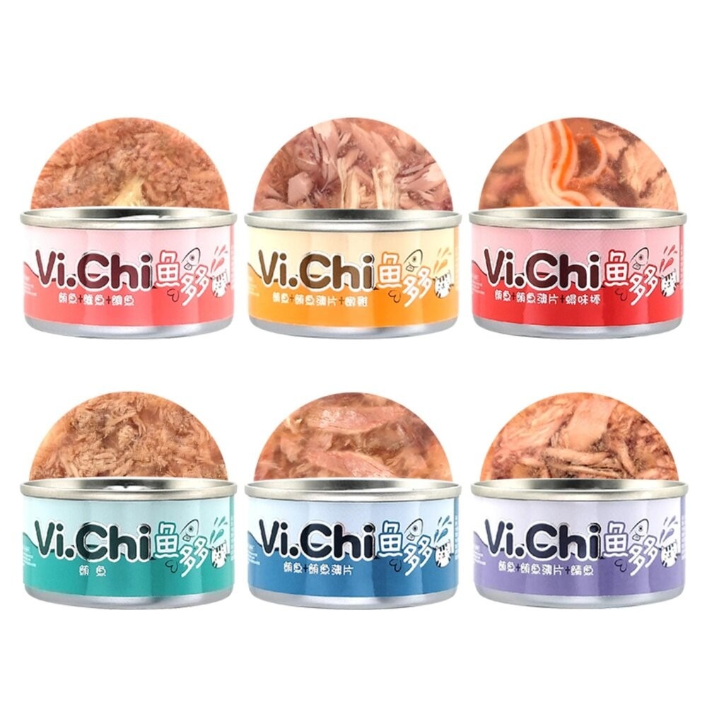 【旺生活】Vi.chi  維齊 魚多多點心貓罐 80G 24入/箱 貓罐頭 點心罐 挑嘴貓 貓罐-細節圖2