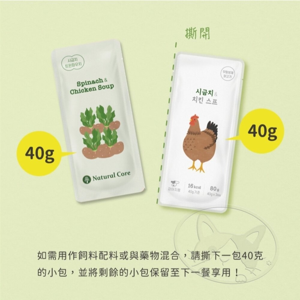 【旺生活】NATURAL CORE 自然核心 狗狗營養湯雙袋 40gx2入 犬餐包 狗餐包 狗補水-細節圖5
