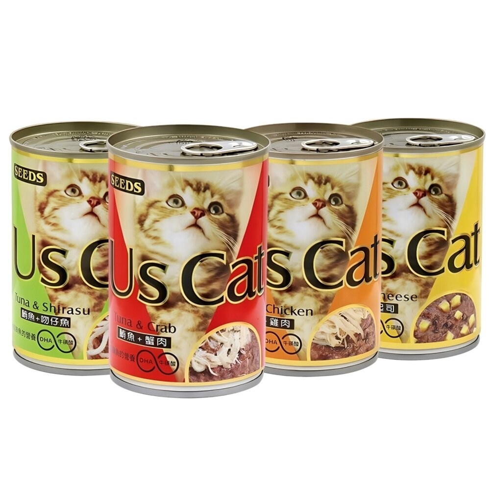 【旺生活】US CAT愛貓餐罐400g 24入/箱 SEEDS 貓罐頭 機能餐罐 大份量餐罐 貓餐罐-細節圖2