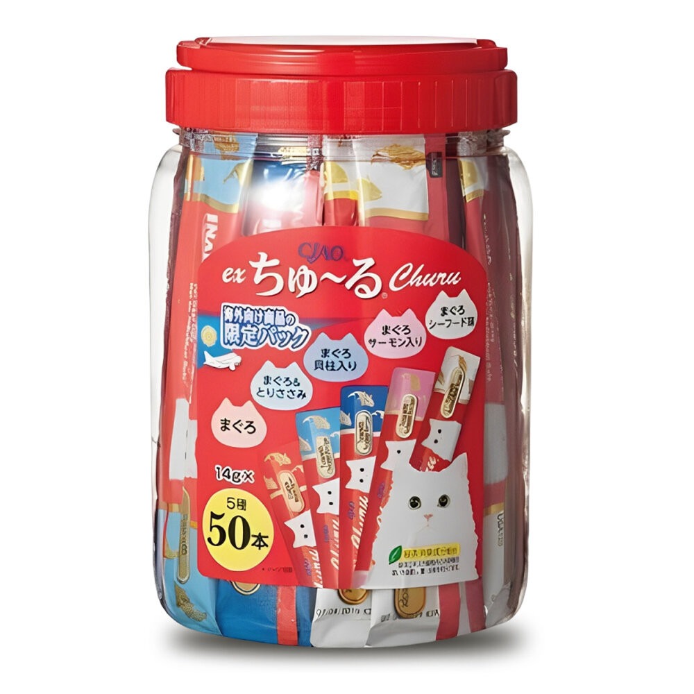 【旺生活】CIAO 啾嚕桶裝肉泥 50入 貓肉泥 CIAO桶裝肉泥 CIAO肉泥 啾嚕貓肉泥-規格圖7