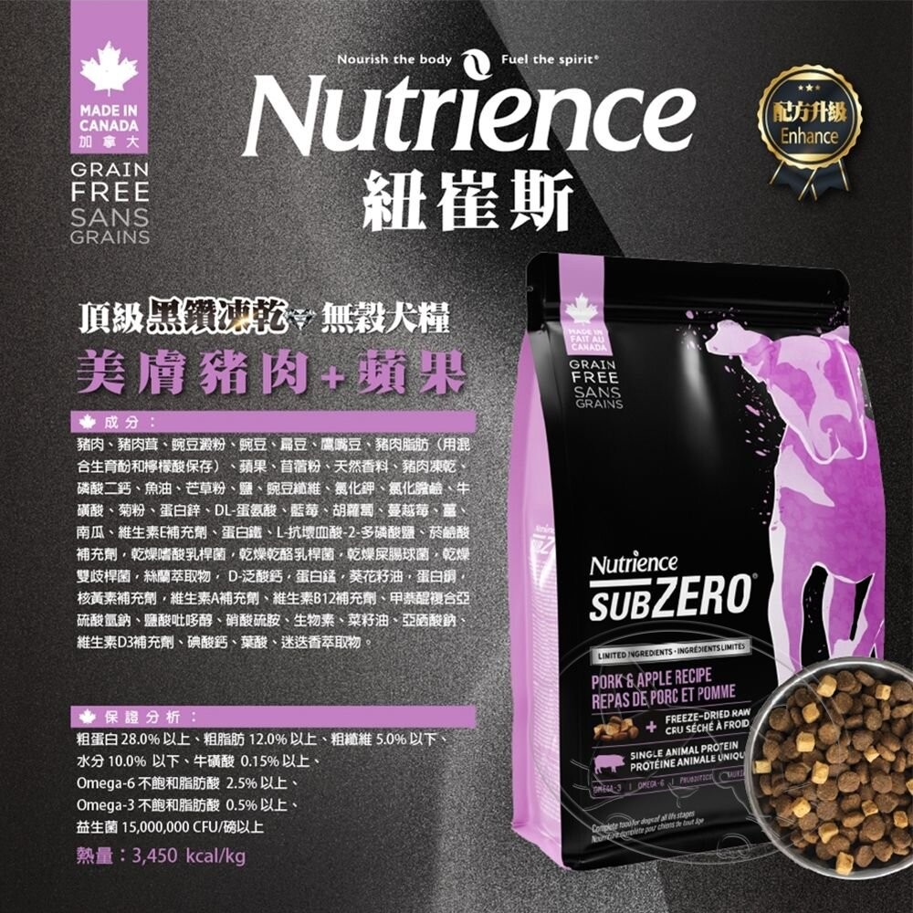 【旺生活】紐崔斯Nutrience 單一蛋白黑鑽頂級無穀凍乾狗糧 10KG 狗飼料 犬糧 凍乾狗飼料-細節圖7