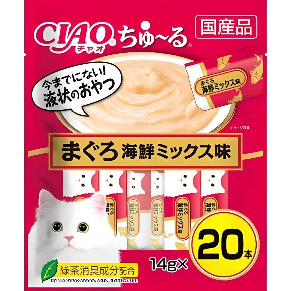 【旺生活】日本CIAO 啾嚕貓肉泥20入 貓零食 貓肉泥 貓點心 貓食品  寵物點心 寵物肉泥-規格圖4