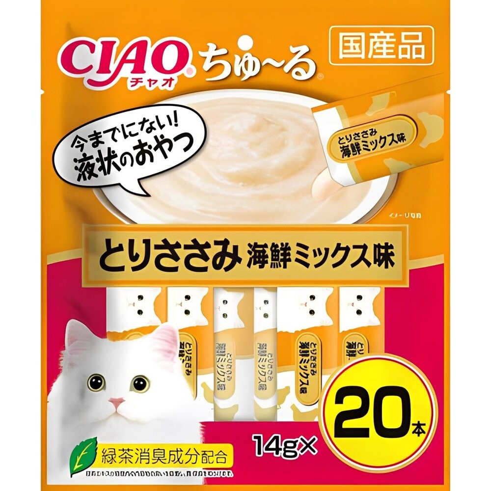 【旺生活】日本CIAO 啾嚕貓肉泥20入 貓零食 貓肉泥 貓點心 貓食品  寵物點心 寵物肉泥-規格圖4
