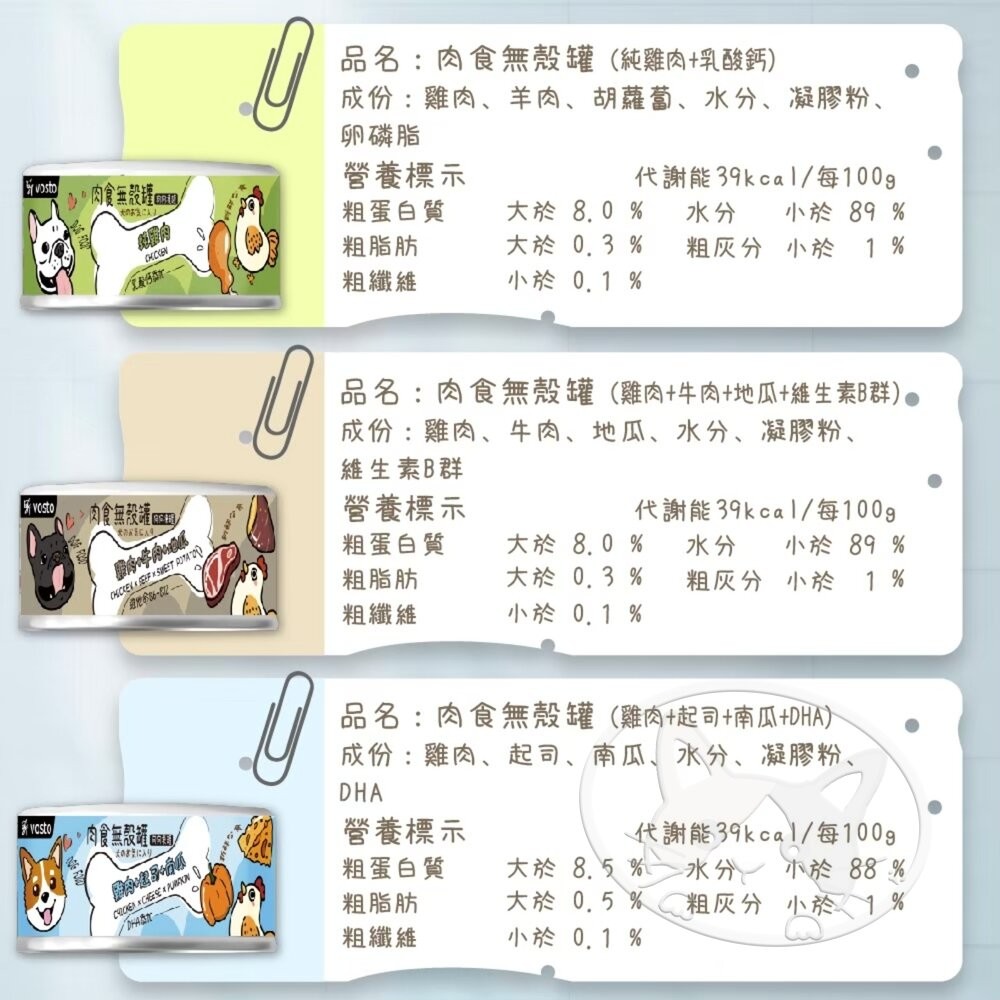 【旺生活】VOSTO 肉食無穀罐 狗罐 80G【整箱24入】 副食罐 寵物罐頭  無穀罐 寵物美食-細節圖6