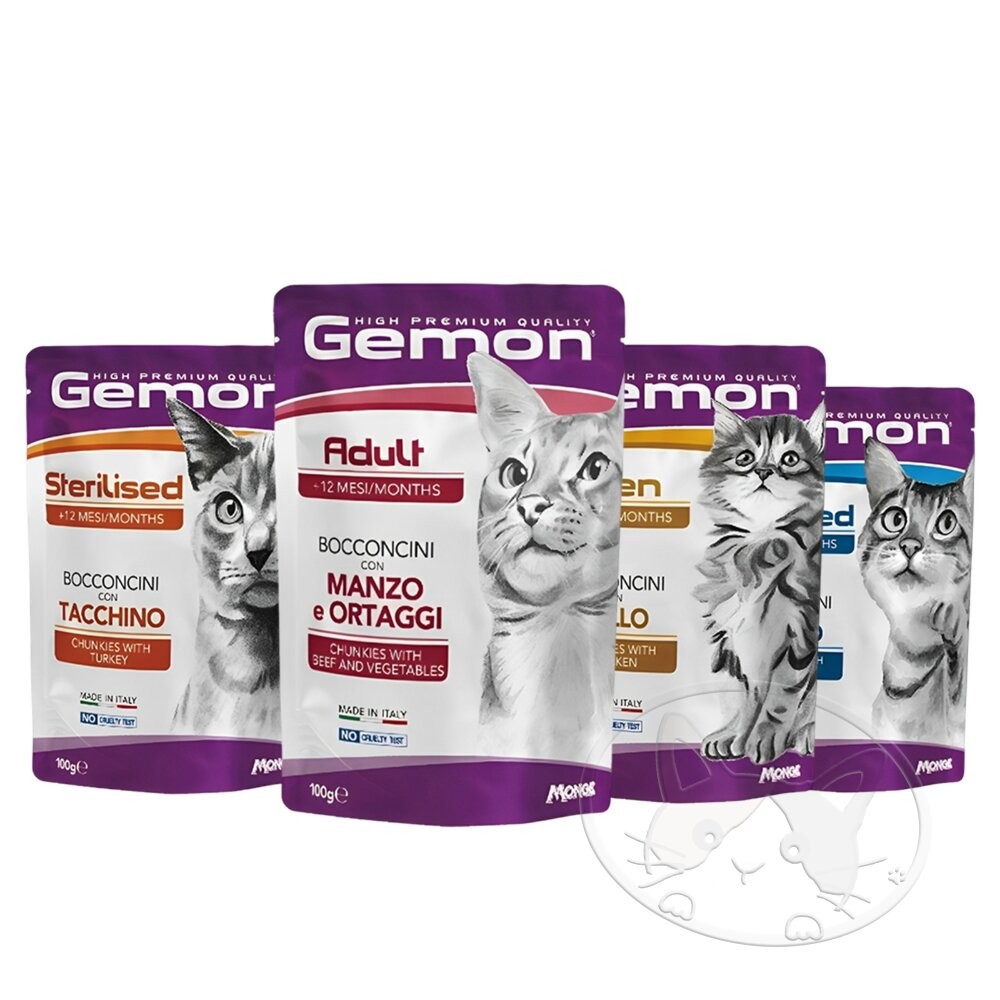 【旺生活】義大利 Gemon 啟蒙貓餐包 無穀主食貓餐包 【整箱24入】 100g 貓主食餐包-細節圖2