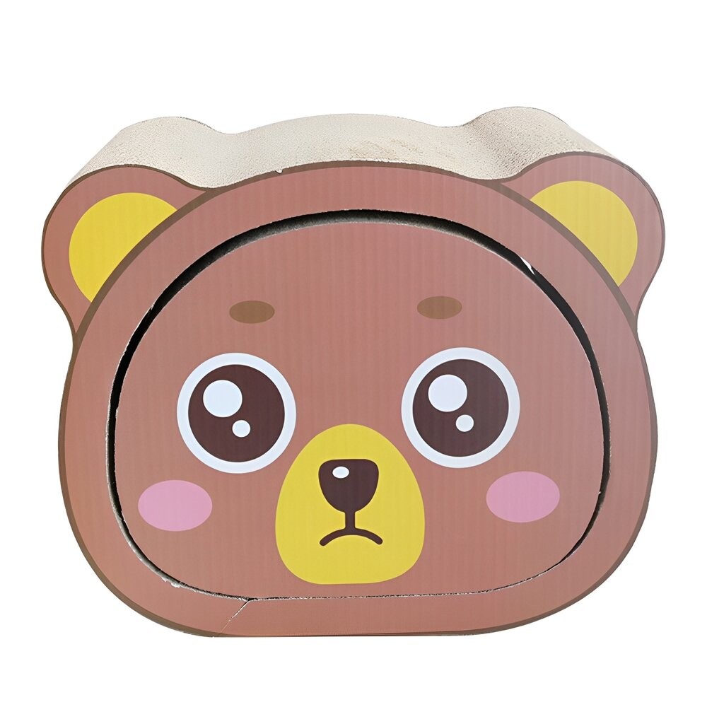 【旺生活】卡通熊頭造型瓦楞貓抓板 造型貓抓板 瓦楞貓抓板 貓抓板-規格圖9