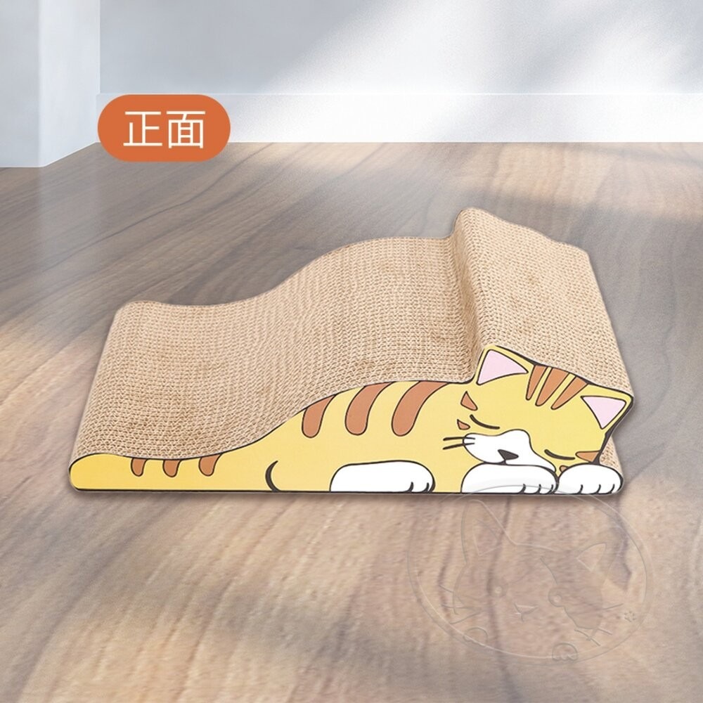 【旺生活】貪睡貓咪貓抓板 貓抓板 造型貓抓板 瓦楞貓抓板 貪睡貓抓板 紓壓貓抓板-細節圖7