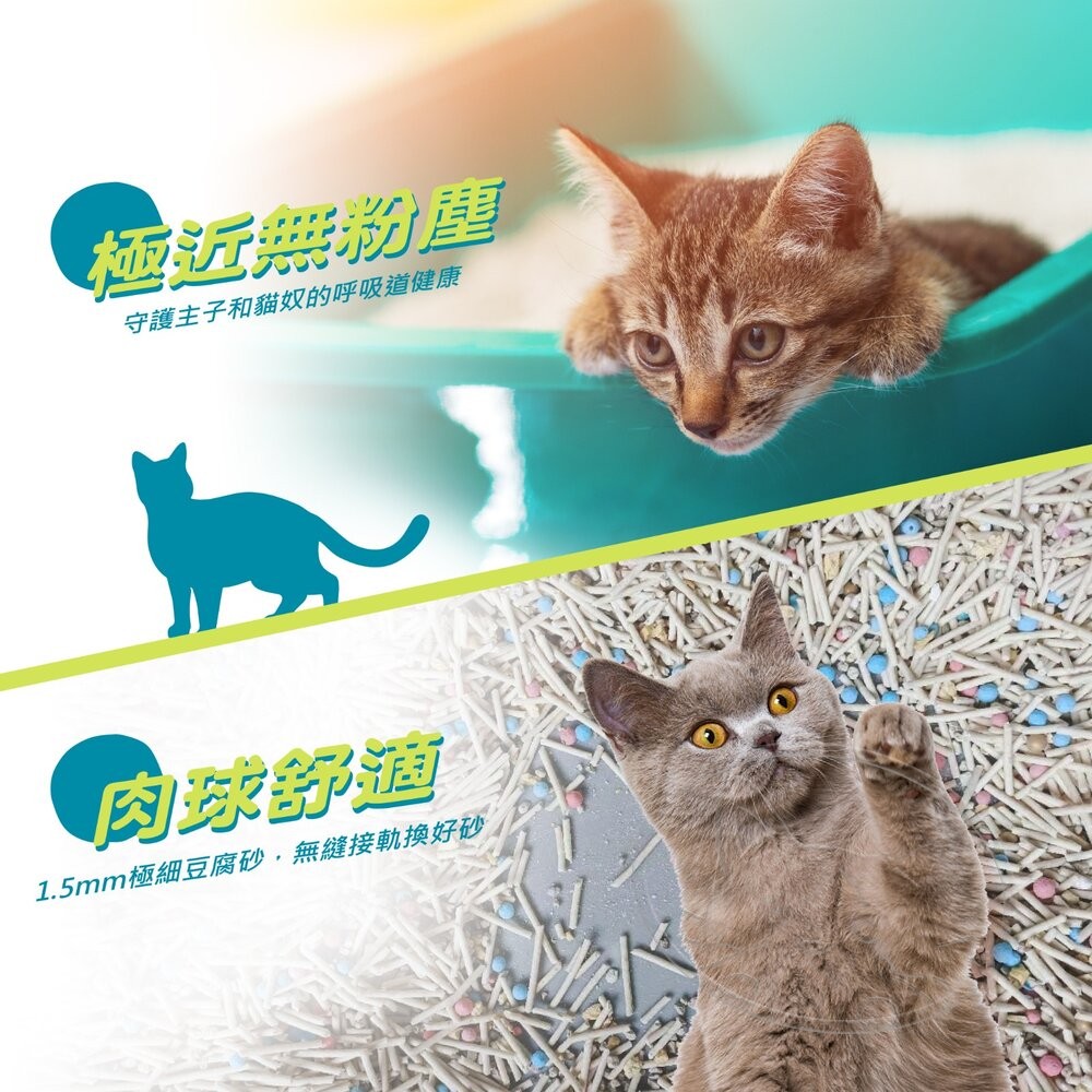 【旺生活】幸福時刻六合一混合貓砂 6L 豆腐砂 礦砂 貓砂 貓沙 可沖馬桶 除臭豆腐砂-細節圖10