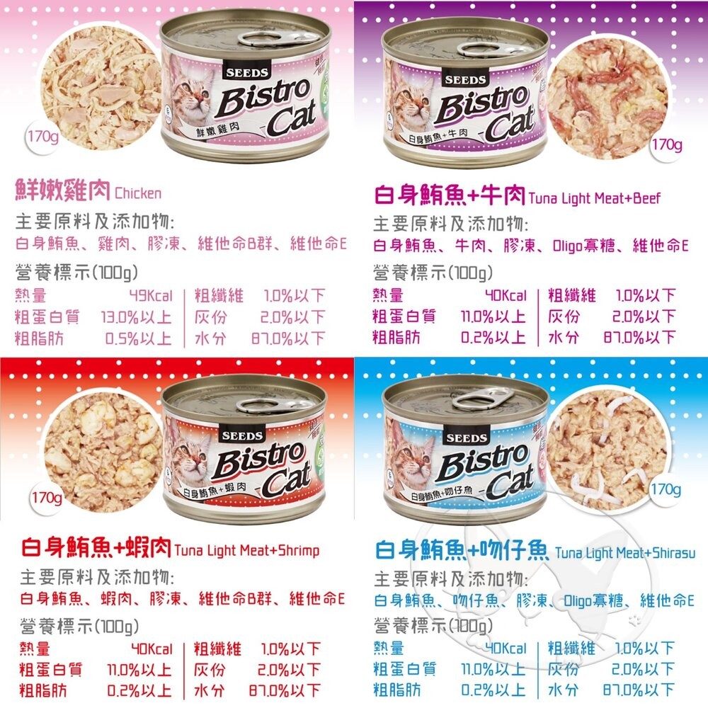 【旺生活】Bistro Cat特級銀貓健康餐罐 貓餐罐 副食罐 170G/24入 寵物罐頭 膠凍罐 鮪魚-細節圖4
