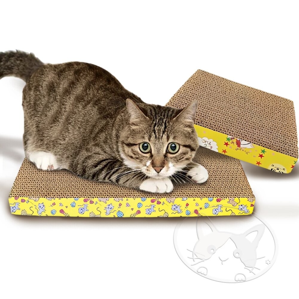 【旺生活】直板瓦楞紙貓抓板 貓磨爪 直板貓抓板 瓦楞貓抓板 磨爪板 造型貓抓板-細節圖2