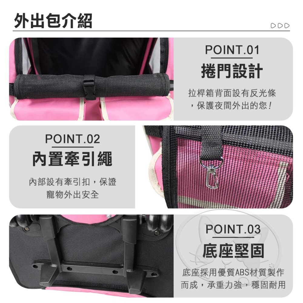 【旺生活】超大折疊拉桿包(可後背)  寵物外出包 拉桿背包 超大拉桿包 外出包-細節圖3