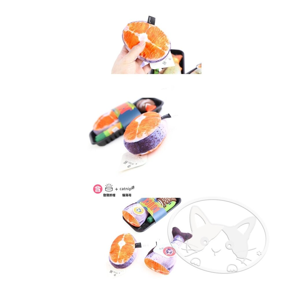 【旺生活】厚切三文魚 日本Aduck 貓薄荷海鮮/魚壽司  貓薄荷玩具 貓玩具 貓薄荷 三文魚-細節圖5