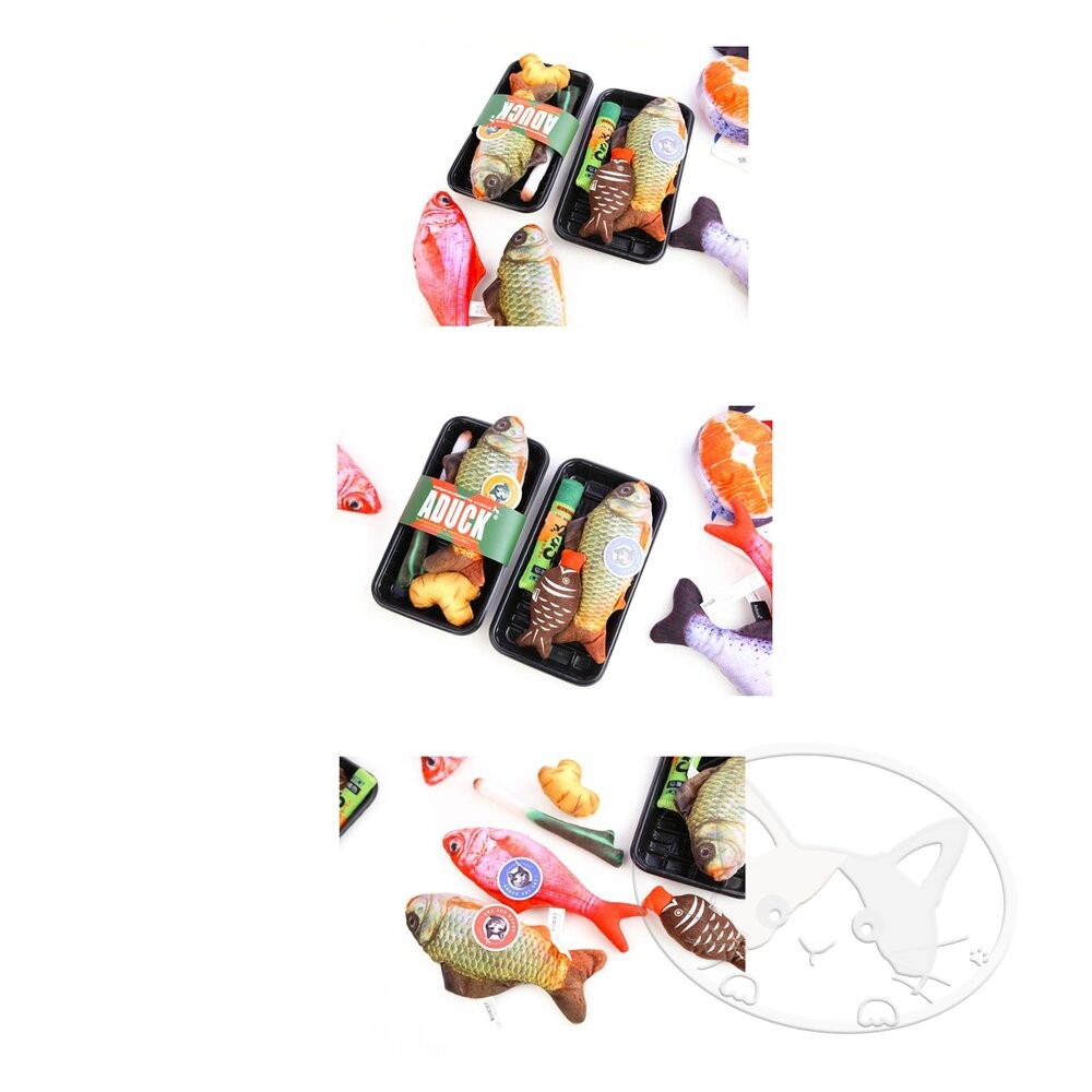【旺生活】新鯉魚套裝混發 日本Aduck 貓薄荷海鮮/魚壽司  貓薄荷玩具 貓玩具 貓薄荷 鯉魚-細節圖5