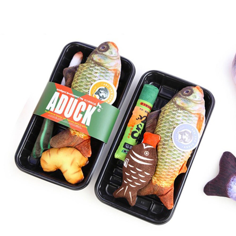 【旺生活】新鯉魚套裝混發 日本Aduck 貓薄荷海鮮/魚壽司  貓薄荷玩具 貓玩具 貓薄荷 鯉魚-規格圖6