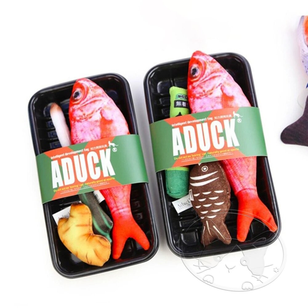 【旺生活】新紅衫魚套裝混發 日本Aduck 貓薄荷海鮮/魚壽司  貓薄荷玩具 貓玩具 貓薄荷 紅衫魚-細節圖3