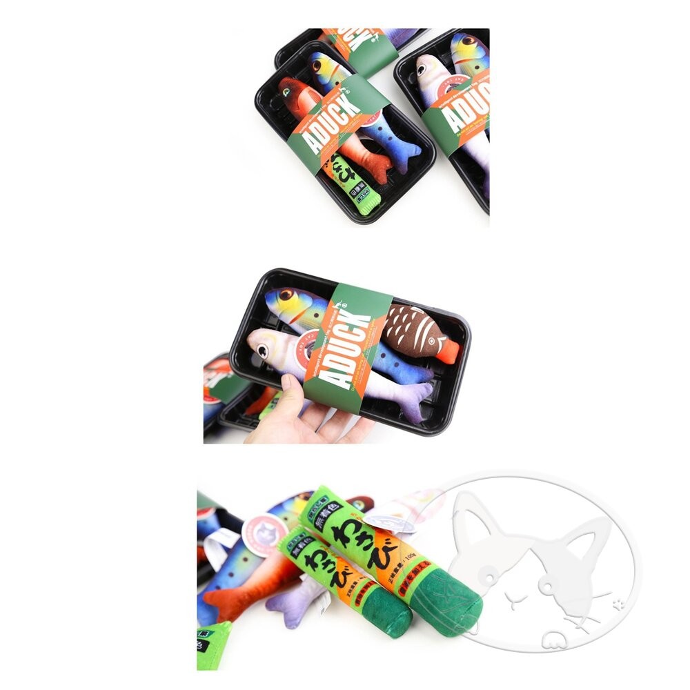 【旺生活】魚黑盤-套裝隨機混款 日本Aduck 貓薄荷海鮮/魚壽司  貓薄荷玩具 貓玩具 貓薄荷-細節圖7