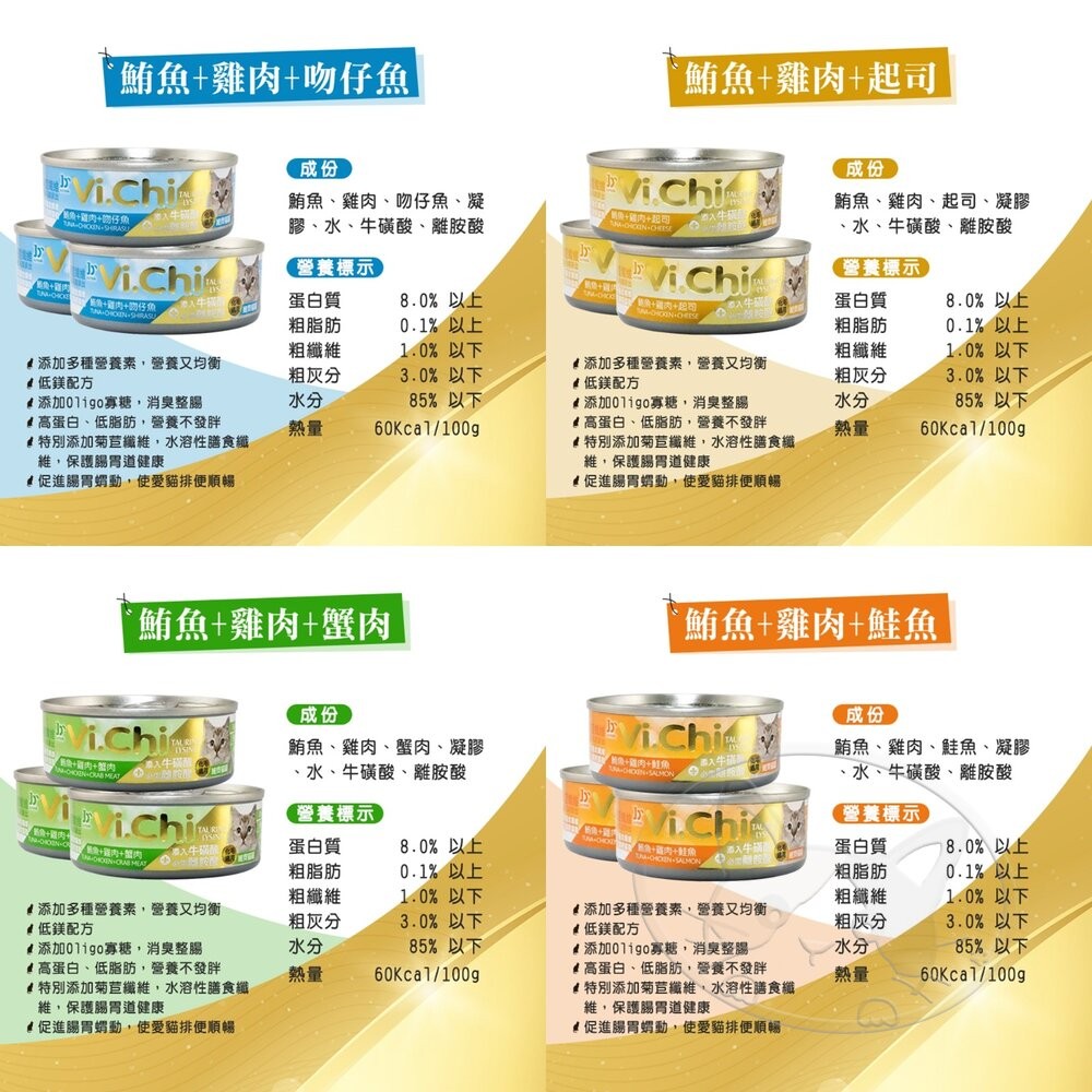 【旺生活】Vi.Chi 維齊 化毛貓罐 80g (24入)經典寵物罐頭 貓咪機能罐 化毛罐 貓罐 貓咪罐頭-細節圖6