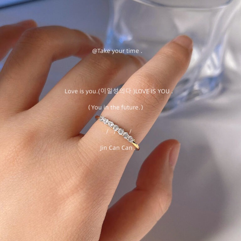 現貨秒出🚀Le bonheur 時尚鑲鑽石戒指[銅]-細節圖3