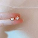 韓版氣質小巧貓眼石耳環
