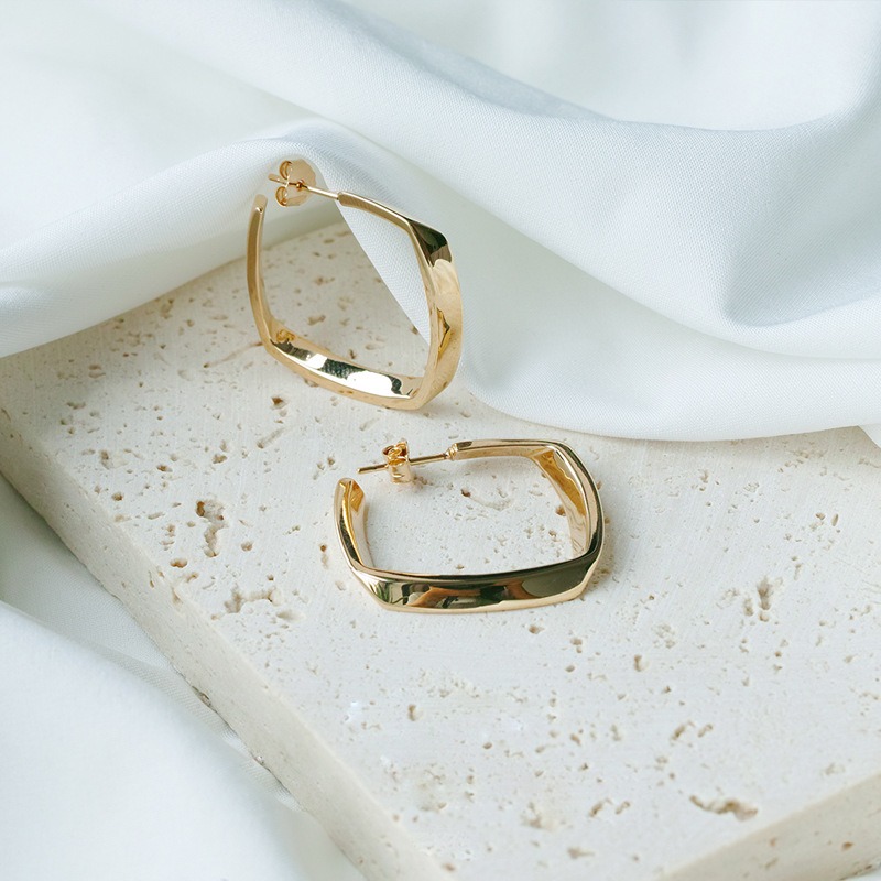 現貨秒出🚀Le bonheur 歐美法式氣質個性幾何耳環 [925銀針]-細節圖4