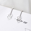 Le bonheur 簡約設計方框幾何雙層耳墜耳環-規格圖5
