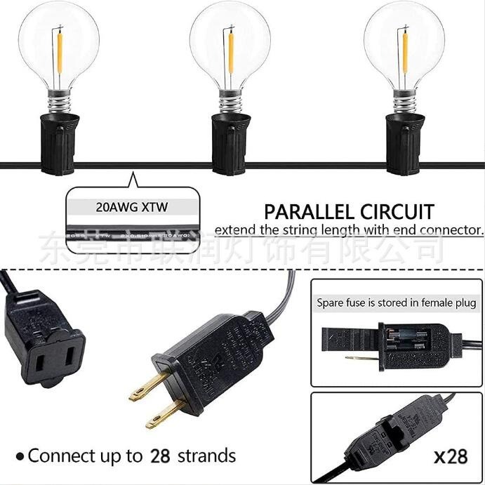 康遠🔥現貨🔥LED燈串 25x燈泡串 露營燈串 聖誕燈 G40 復古燈串 造型燈串 裝飾燈串 露營燈 燈條 串燈-細節圖9