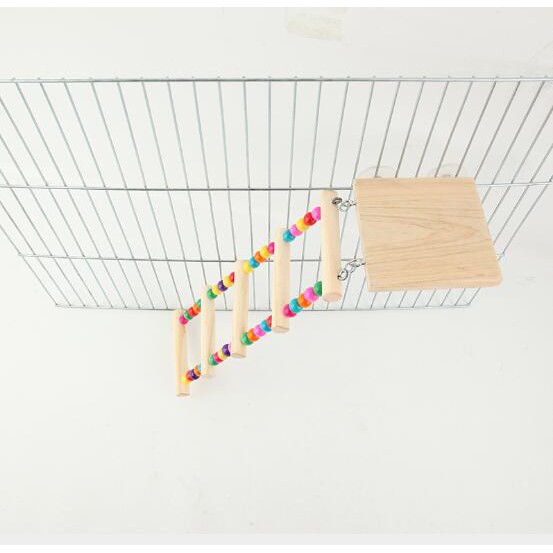 康遠🌟現貨🌟鸚鵡 寵物玩具 攀爬休憩組 樓梯平台兩件套 木跳台爬梯玩具 鳥用品 鳥寶玩具 松木棍