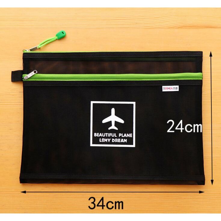 康遠🌟現貨🌟雙層資料網袋 拉鍊袋 A4雙層網袋 文件袋 透明網格袋 拉鍊文件袋 文具收納袋 旅行 收納 出差 洽公-細節圖4