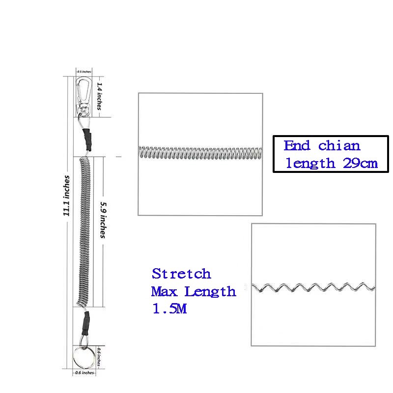 康遠🌟現貨🌟鋼絲彈簧失手繩 1.5米 旅行必備防盜繩 釣魚失手繩 防搶繩彈簧繩 戰術繩 伸縮繩 安全繩 防止工具丟失-細節圖5