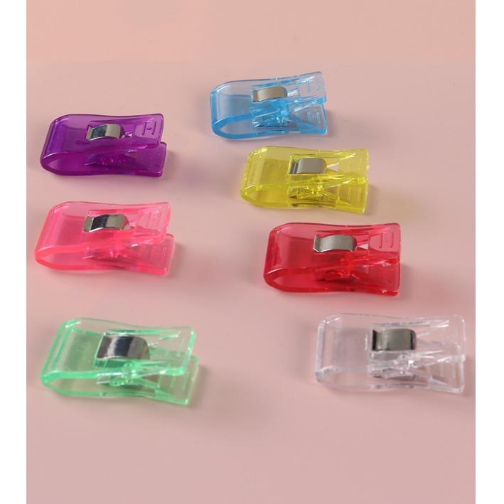 現貨供應斧頭夾 100隻特價熱賣 1.6/隻 便利夾.透明夾.彩色夾.強力夾.吉利夾.塑膠夾子.夾具，拼布 包邊超好用-細節圖4