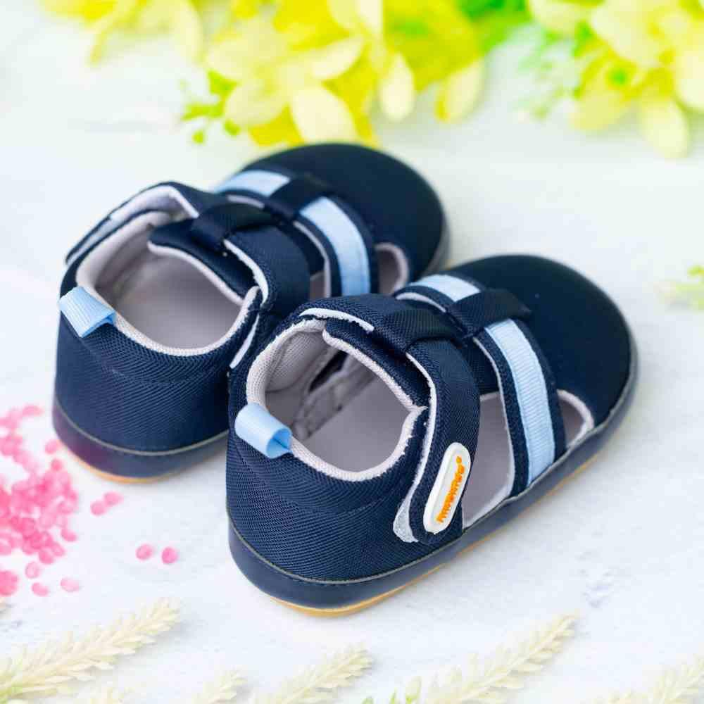 【anne＇s baby house】【NikoKids】軟Q底學步鞋(SG587)藍織帶涼鞋【柔軟舒適室內室外皆宜】-細節圖2