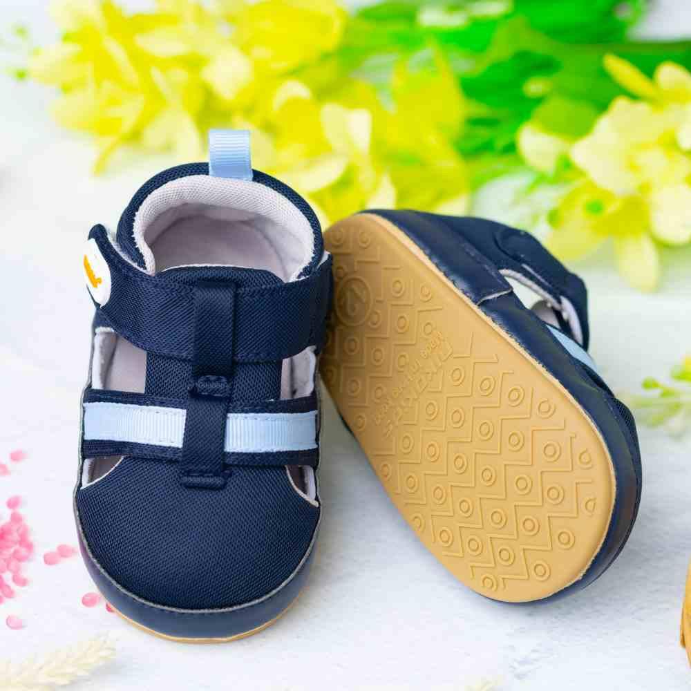 【anne＇s baby house】【NikoKids】軟Q底學步鞋(SG587)藍織帶涼鞋【柔軟舒適室內室外皆宜】-細節圖3