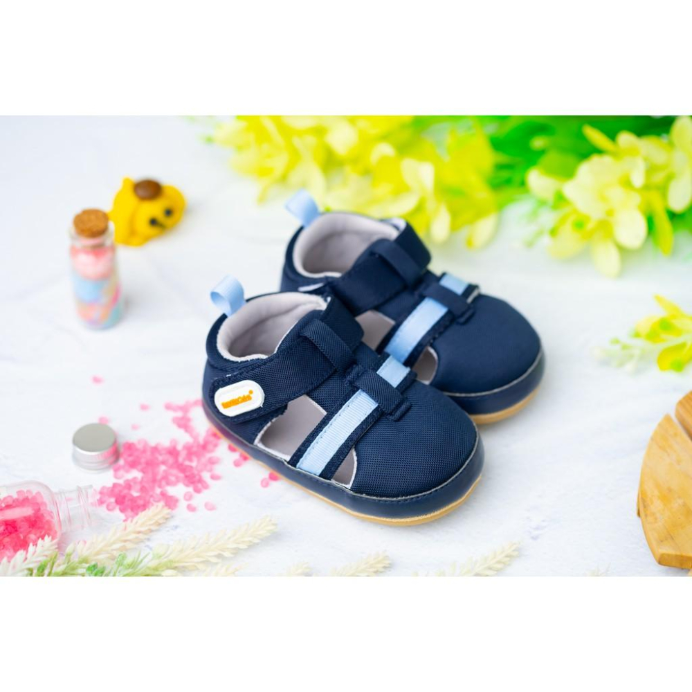 【anne＇s baby house】【NikoKids】軟Q底學步鞋(SG587)藍織帶涼鞋【柔軟舒適室內室外皆宜】-細節圖4