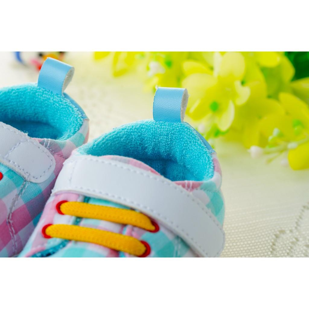 【anne＇s baby house】【NikoKids】軟Q底學步鞋(SG561)粉藍格子【柔軟舒適室內室外皆宜】-細節圖5