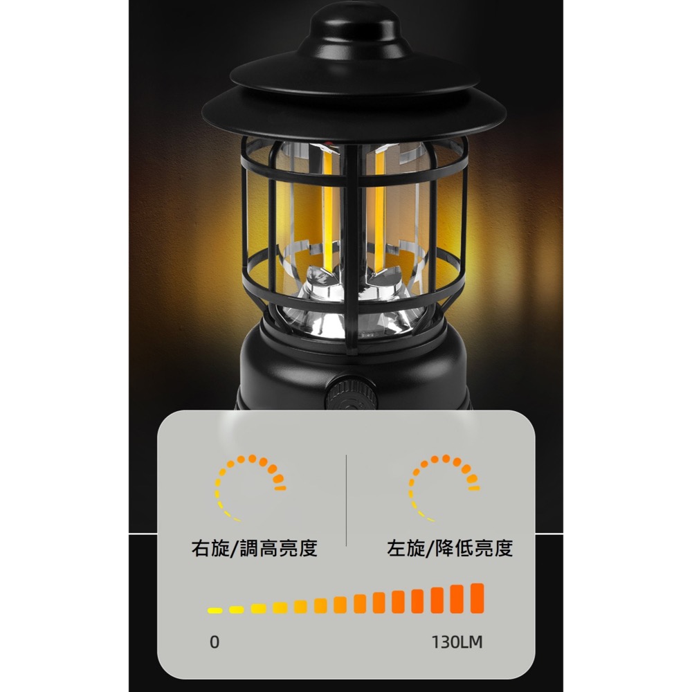 復古防水露營燈 充電式露營燈 馬車燈 內建台灣製鋰電池 (可更換)-細節圖4