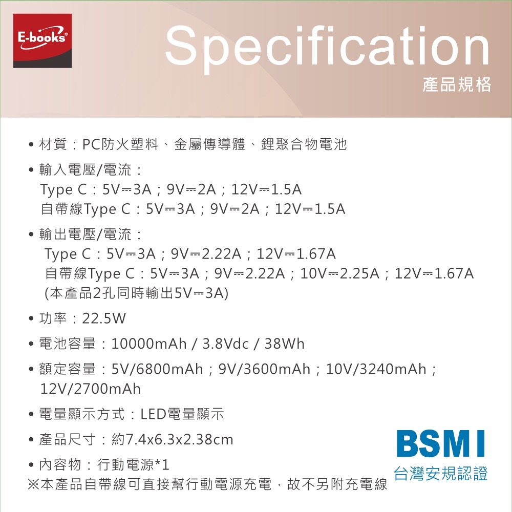 B129 【台灣製造】自帶Type C線數顯雙向二輸出快充行動電源 已標示wh可帶出國 170g超輕巧-細節圖7