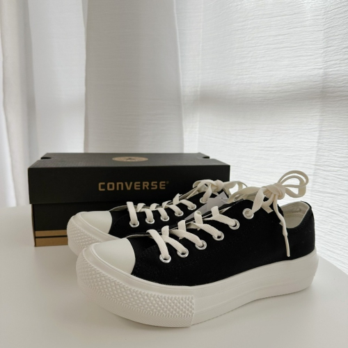 (現貨) Converse 輕量增高款帆布鞋 低筒 黑