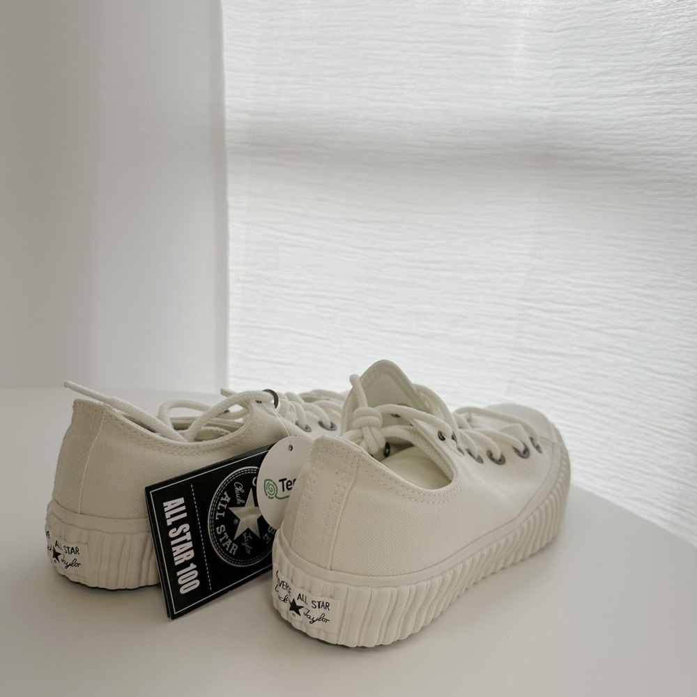 (現貨) Converse 100周年限定款 餅乾底低筒帆布鞋 白 (無附鞋盒)-細節圖6