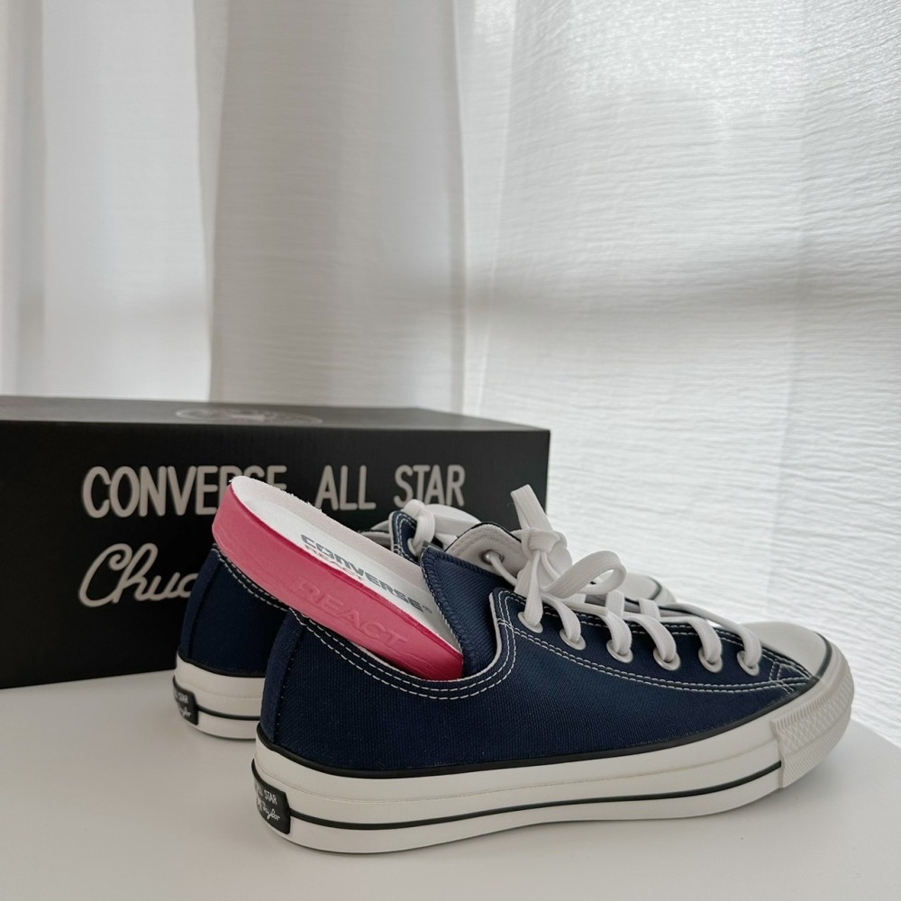 (現貨) Converse 100周年限定款 質感深藍 低筒帆布鞋-細節圖3