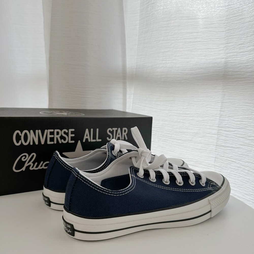 (現貨) Converse 100周年限定款 質感深藍 低筒帆布鞋-細節圖4