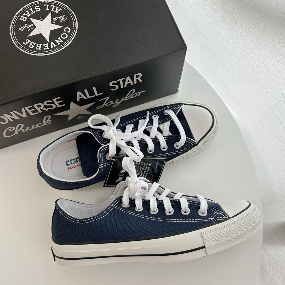 (現貨) Converse 100周年限定款 質感深藍 低筒帆布鞋-細節圖5